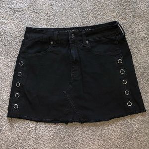 Black denim skirt with side studs- American Eagle
